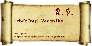 Urbányi Veronika névjegykártya