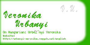 veronika urbanyi business card